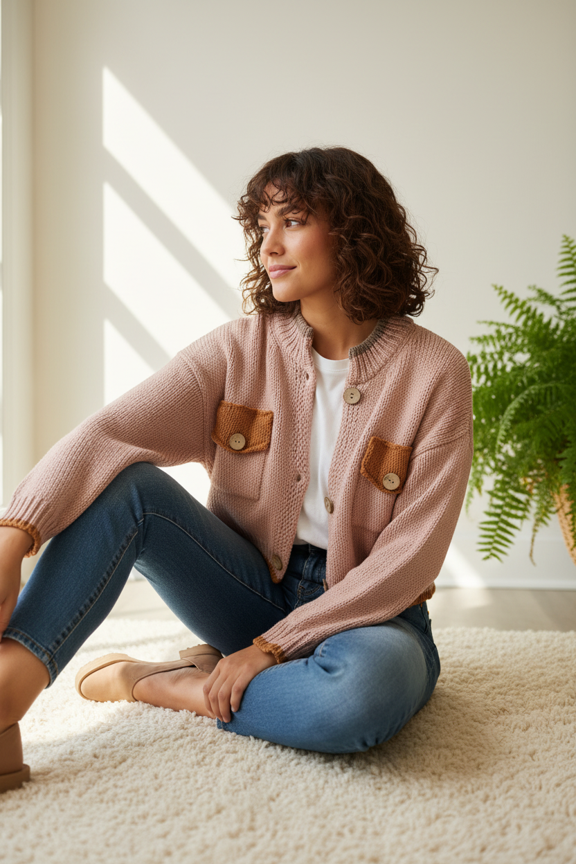 Golfino rosa con modella