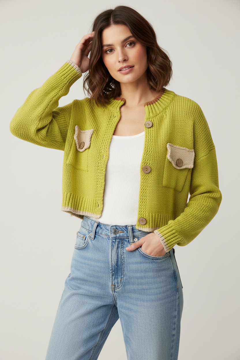 Golfino verde lime con modella