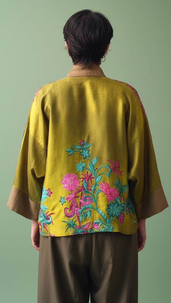 Retro kimono - sfondo salvia